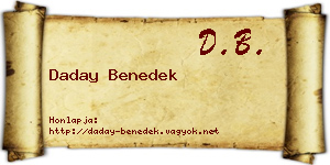 Daday Benedek névjegykártya